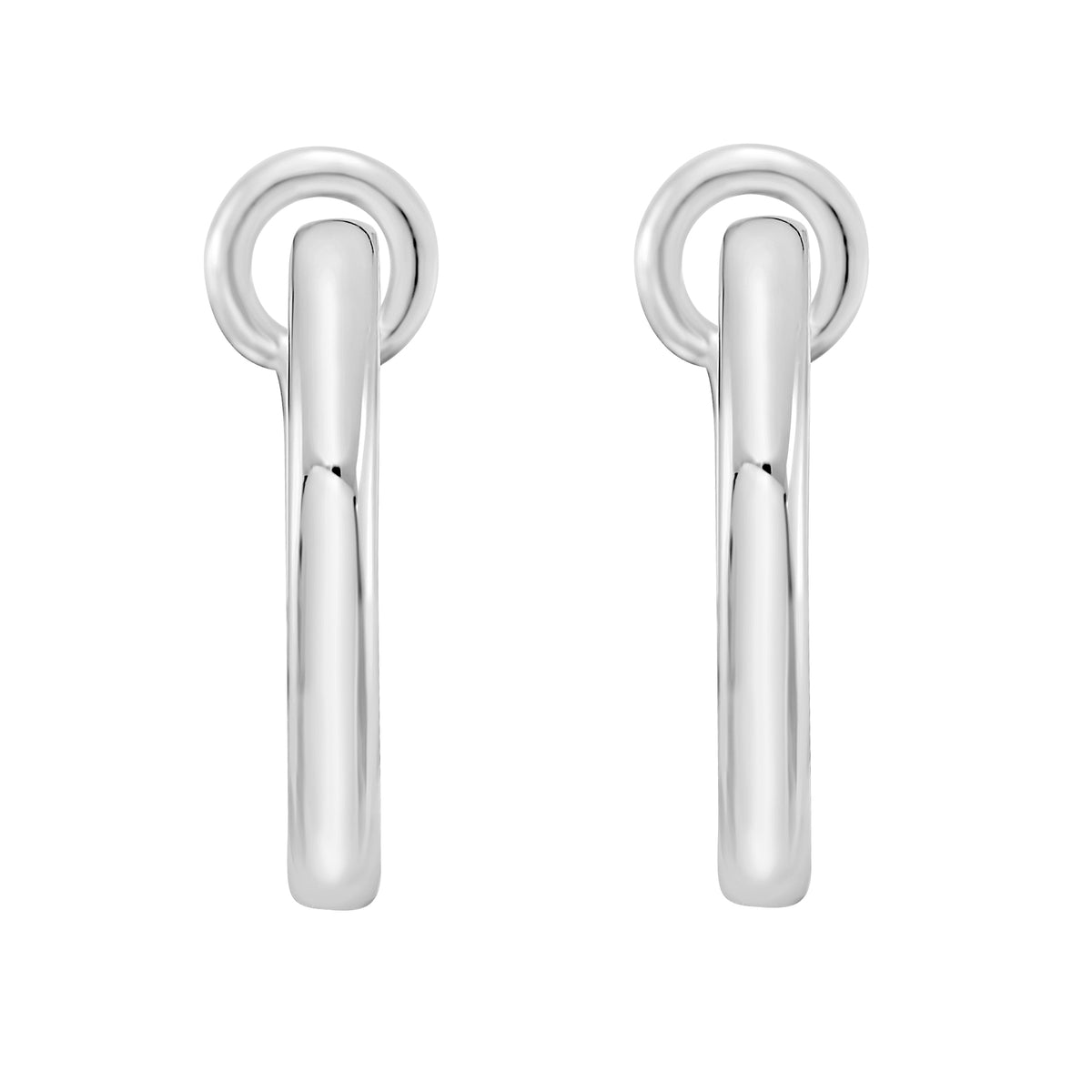Mini Omega Hoops – White Gold