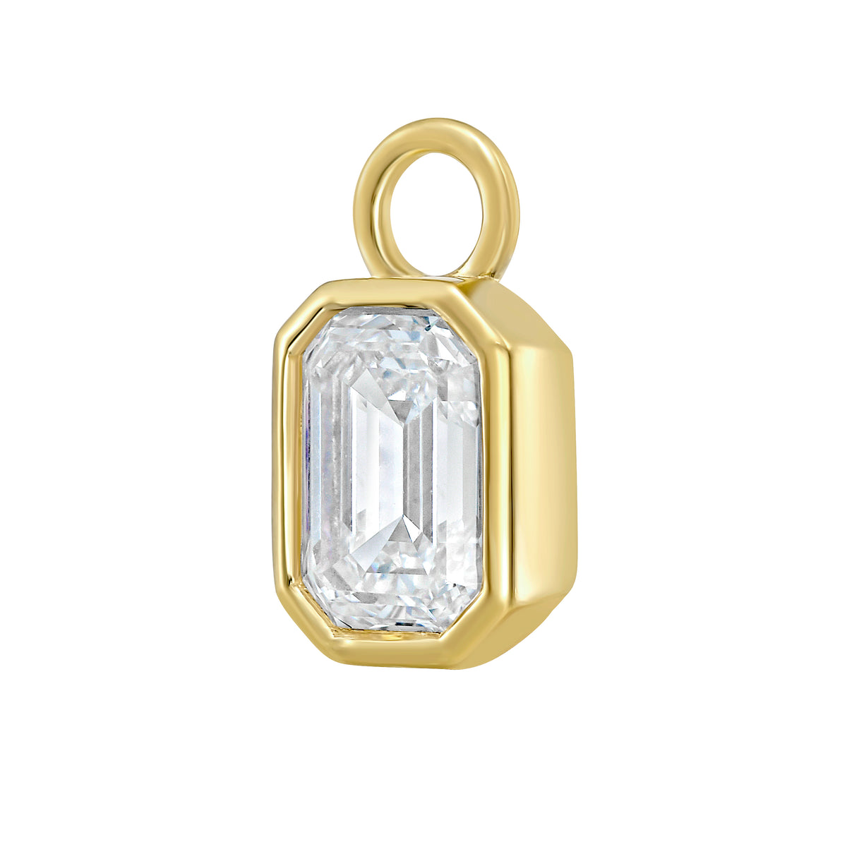 Emerald Cut Diamond Ear Charm