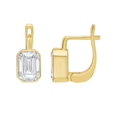 Emerald Cut Diamond Earrings