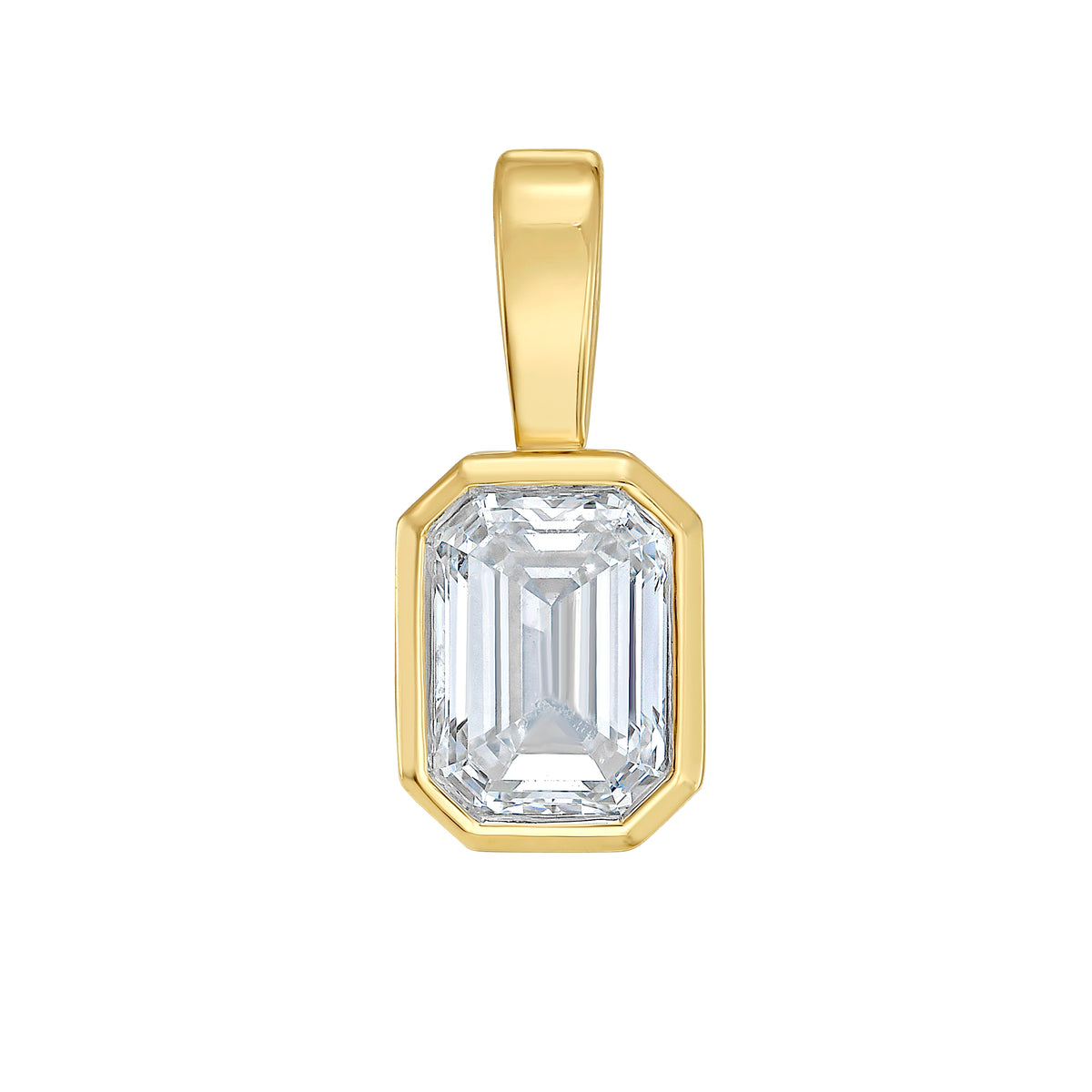 Emerald Cut Diamond Pendant