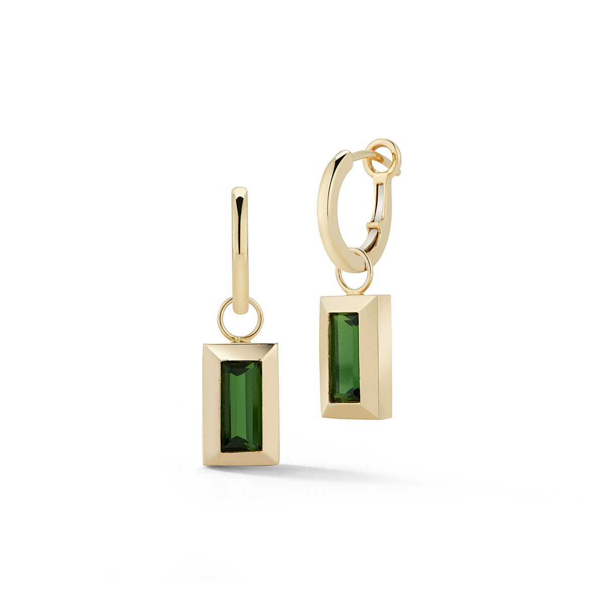 Large Baguette Charm – Green Tourmaline (Vertical)