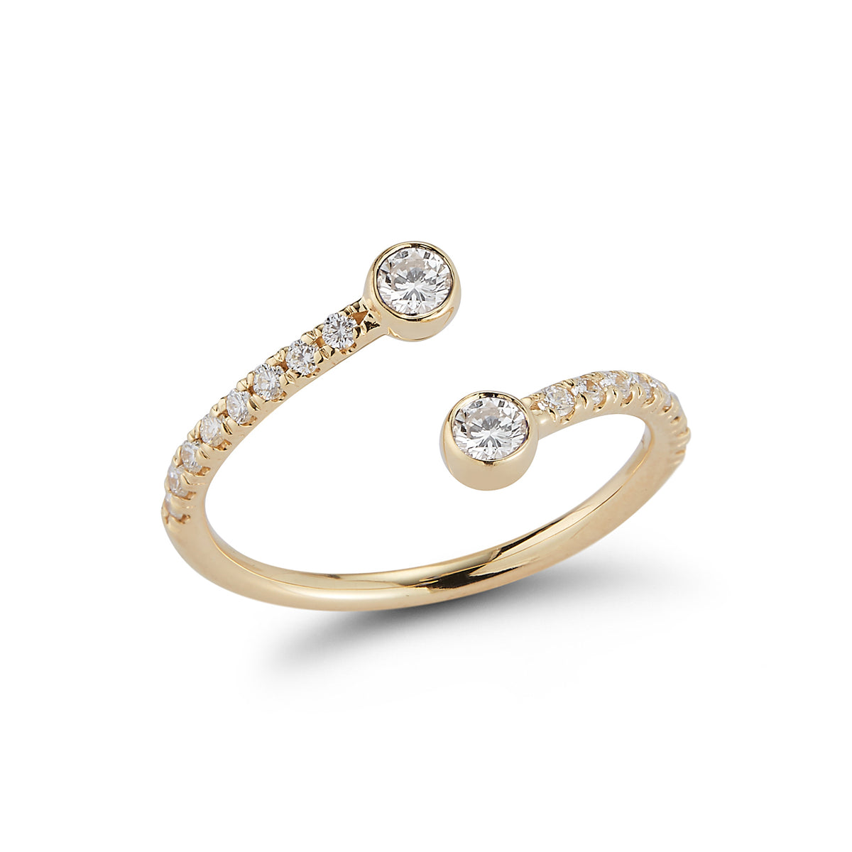 Diamond Wrap Ring with Pave Band