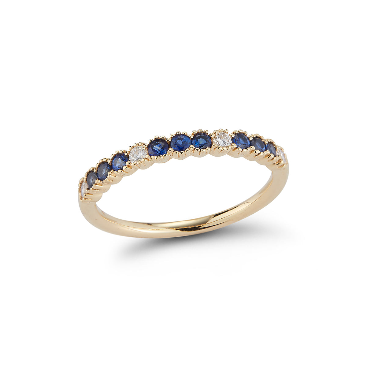 Blue Sapphire and Diamond Ring