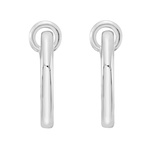 Mini Omega Hoops – White Gold