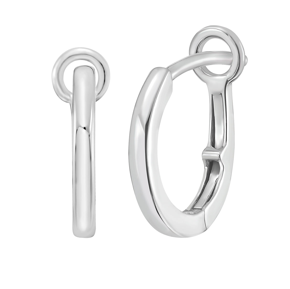 Mini Omega Hoops – White Gold