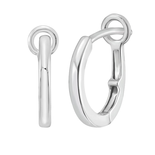 Mini Omega Hoops – White Gold