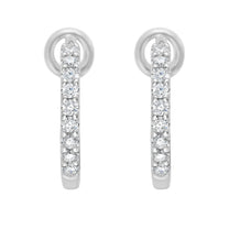 Mini Omega Diamond Pave Hoops – White Gold