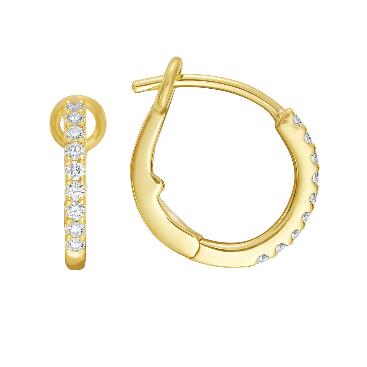 Mini Omega Diamond Pave Hoops
