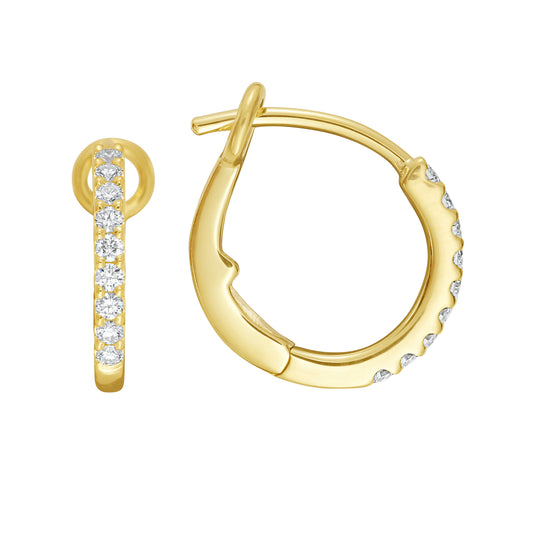 Mini Omega Diamond Pave Hoops