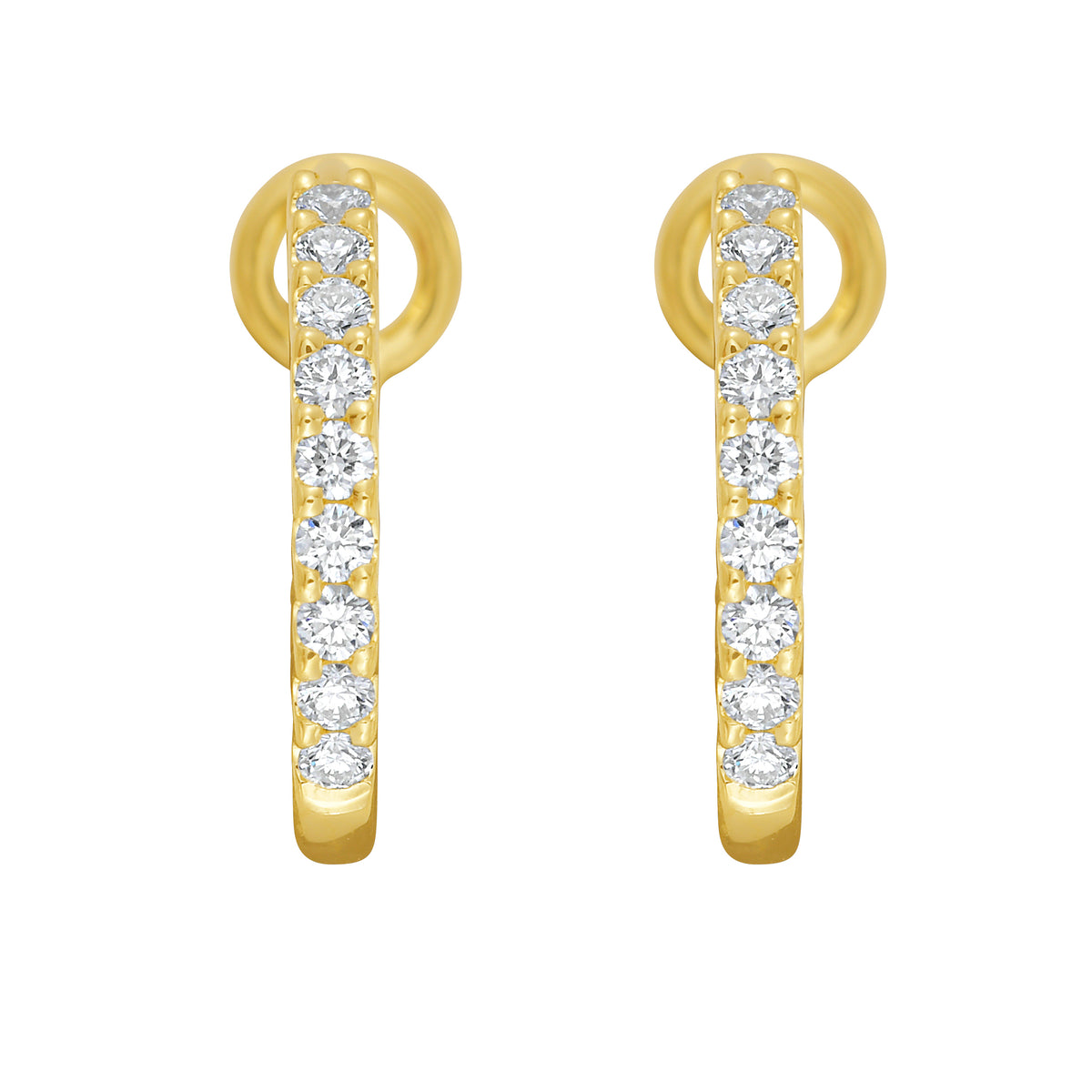 Mini Omega Diamond Pave Hoops
