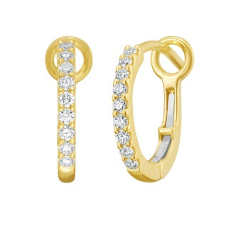Mini Omega Diamond Pave Hoops