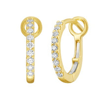 Mini Omega Diamond Pave Hoops