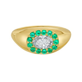 Diamond & Emerald Pinky Ring