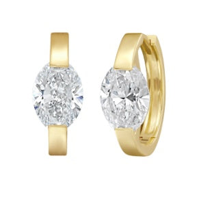 Oval Diamond Earrings
