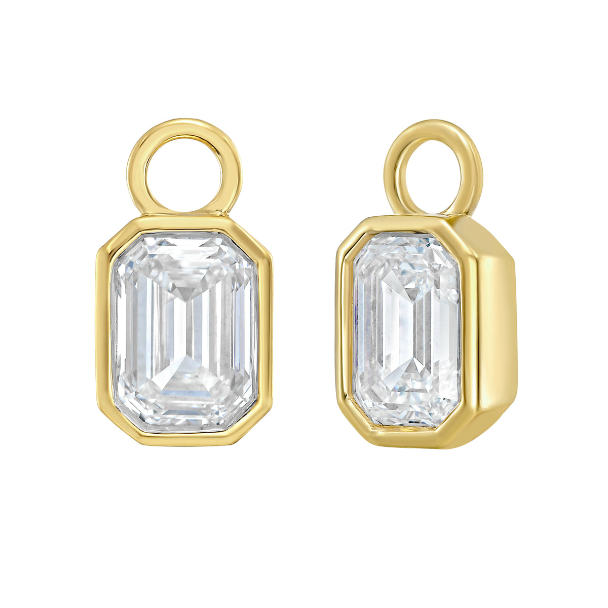 Emerald Cut Diamond Ear Charm