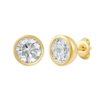 Round Bezel Diamond Studs
