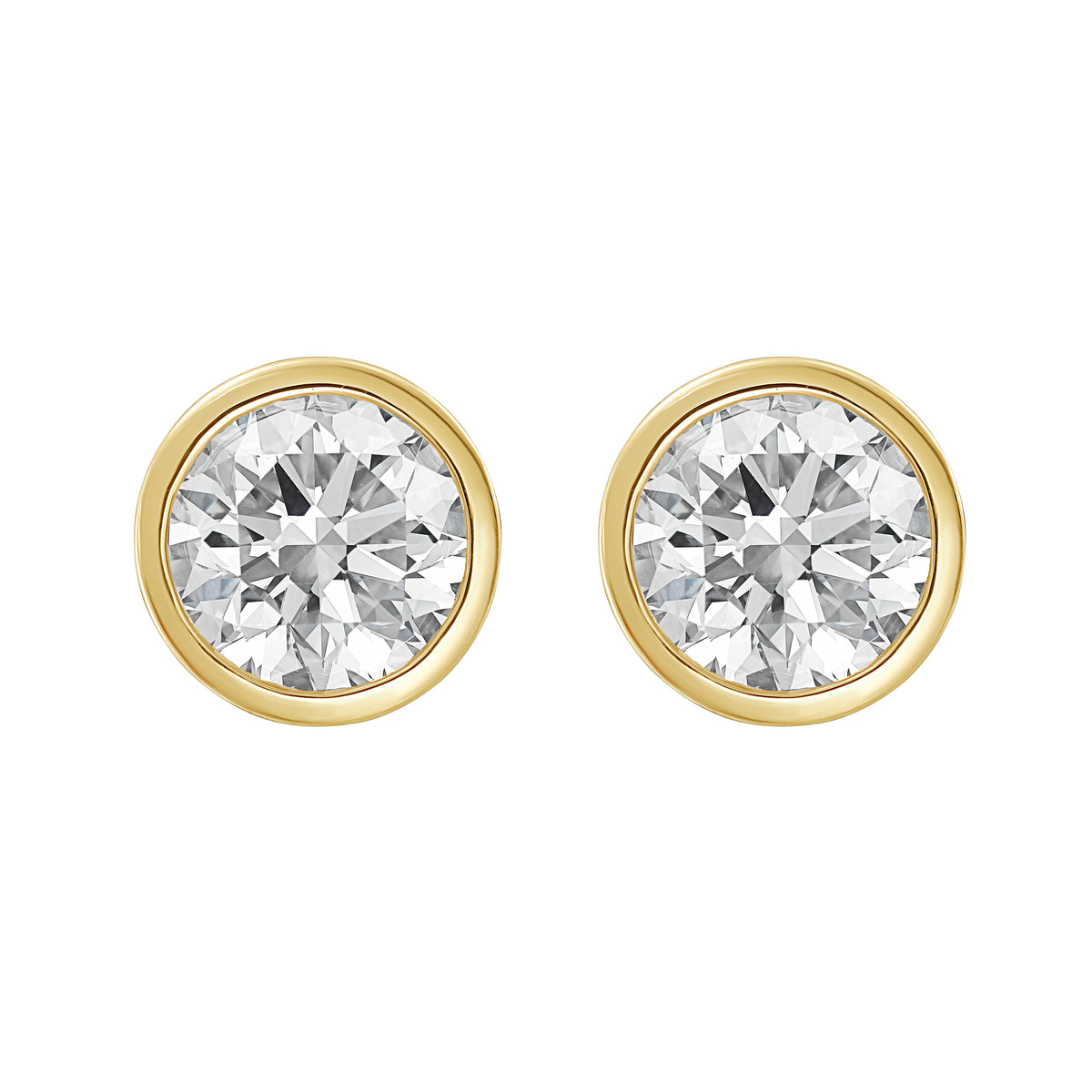 Round Bezel Diamond Studs