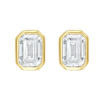 Petite Emerald Cut Diamond Studs