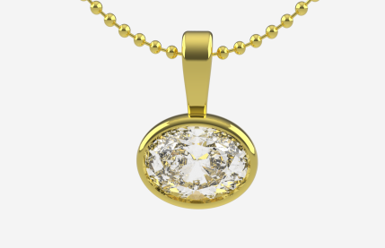 Oval Diamond Pendant – 2 Carat