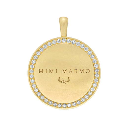 Diamond Halo Disc Pendant