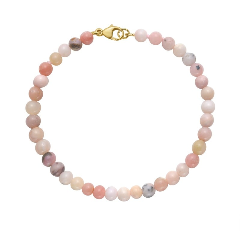 Pink Opal Bead Bracelet