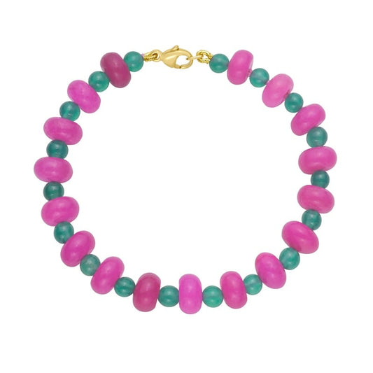 Agate & Green Agate Bead Bracelet