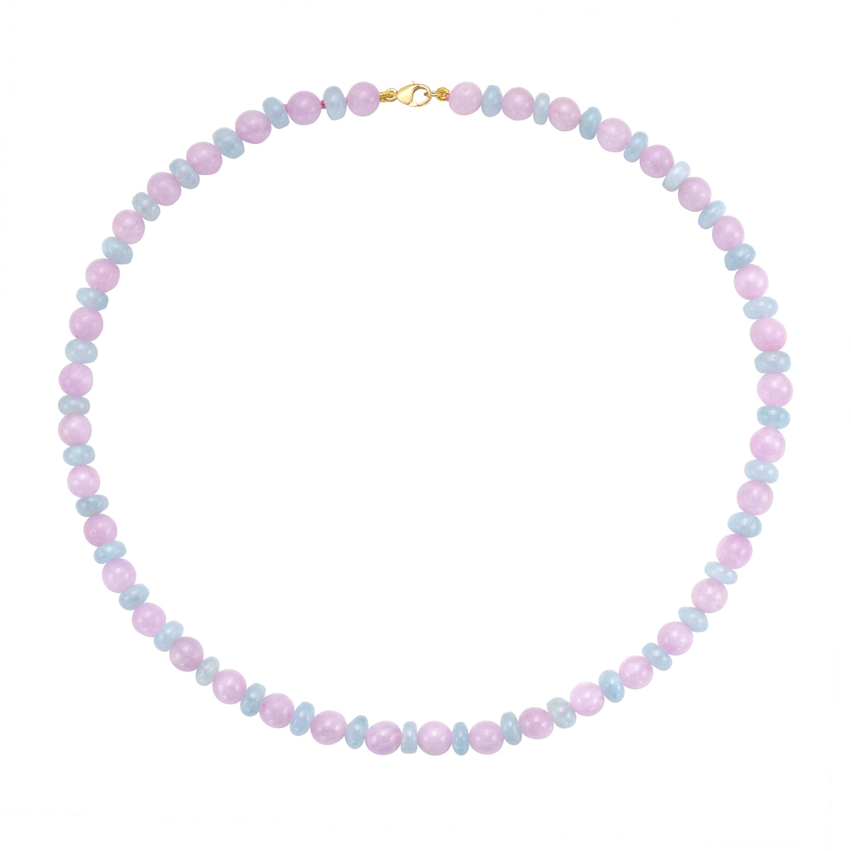 Aqua & Kunzite Bead Necklace