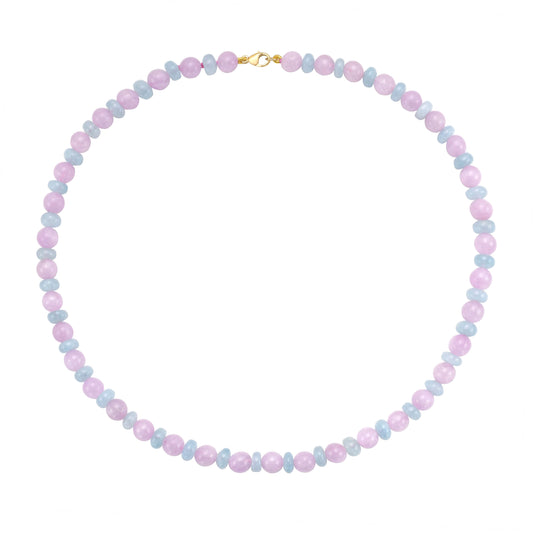 Aqua & Kunzite Bead Necklace
