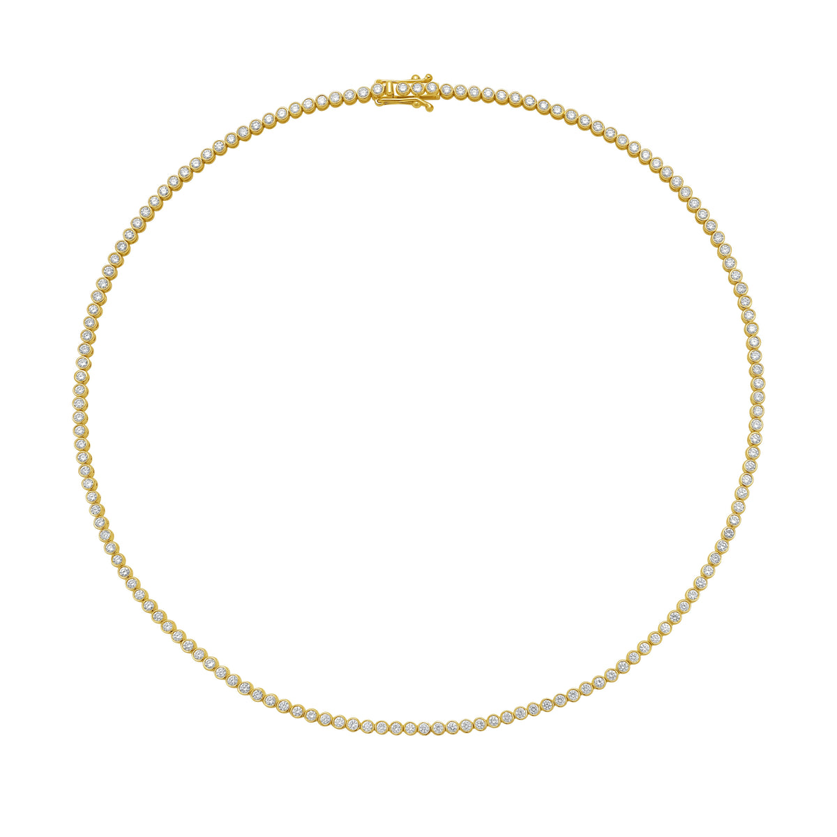Bezel Set Diamond Tennis Necklace