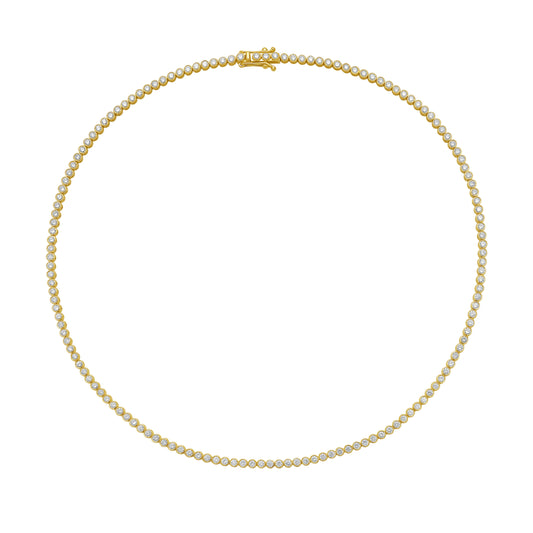Bezel Set Diamond Tennis Necklace