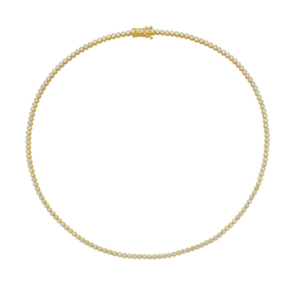 Bezel Set Diamond Tennis Necklace