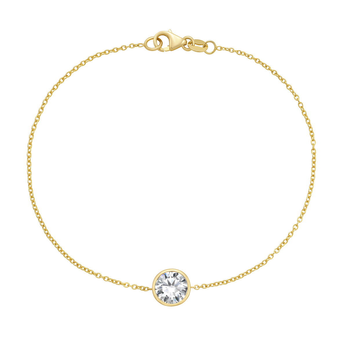 Bezel Diamond Chain Bracelet