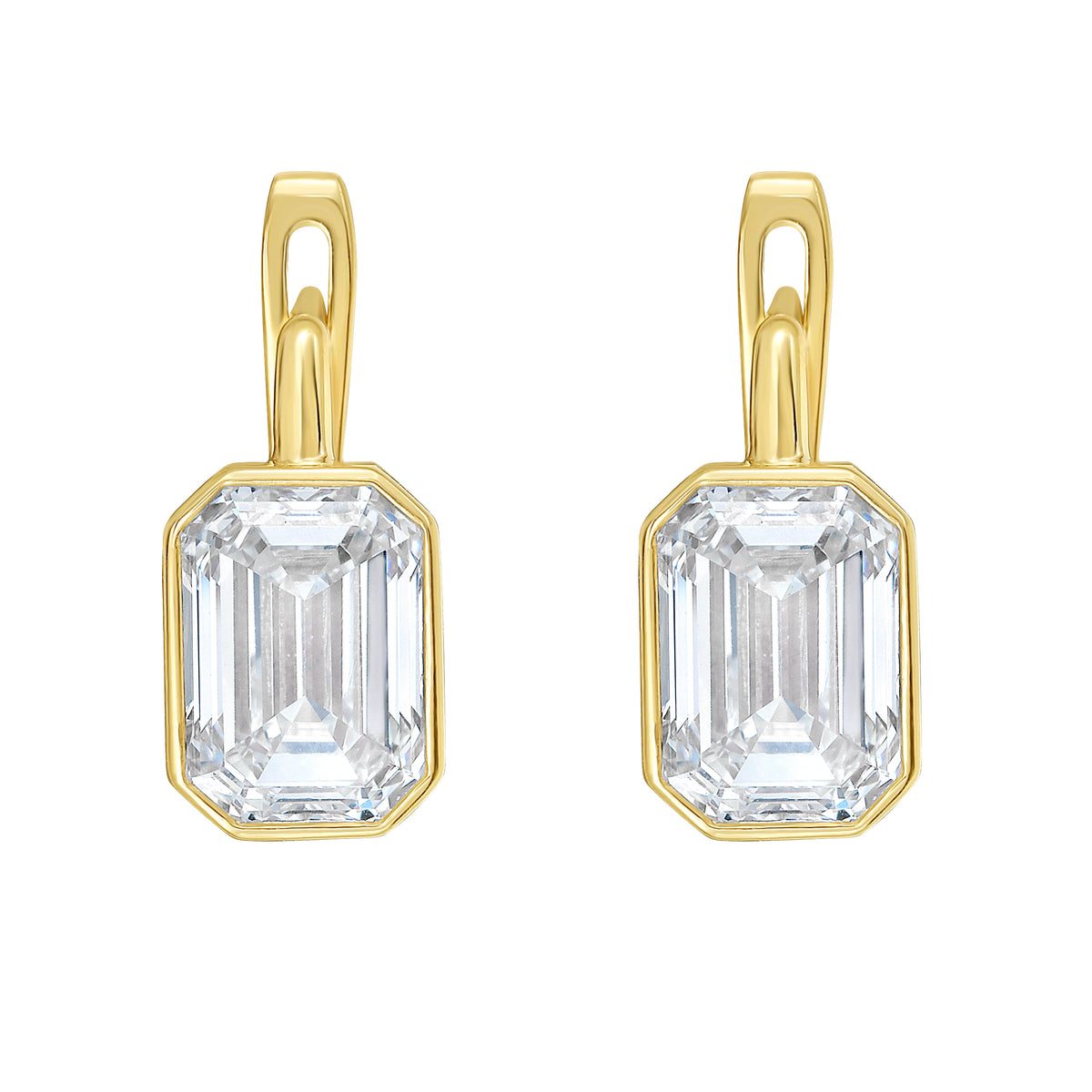 Emerald Cut Diamond Earrings