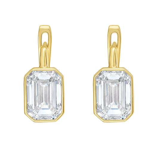 Emerald Cut Diamond Earrings