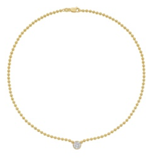 Bezel Diamond Ball Chain Choker
