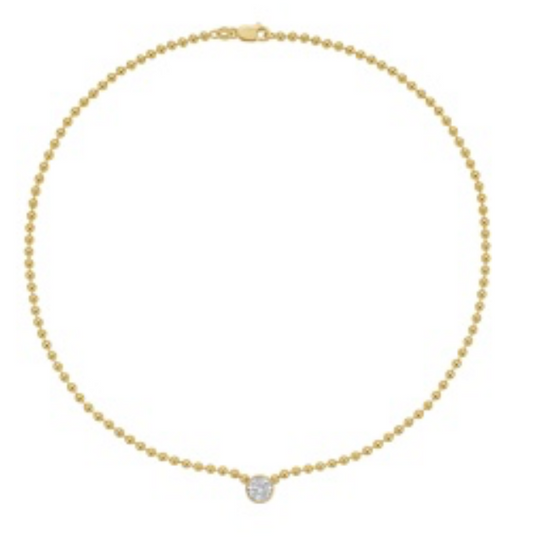 Bezel Diamond Ball Chain Choker