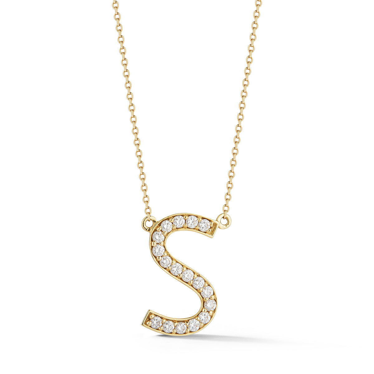 Large Diamond Initial Necklace