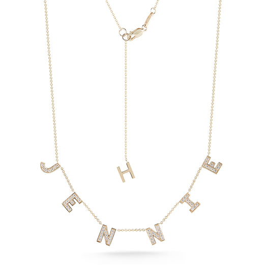 "Custom" Diamond Multi Initial Necklace – "Jennie"