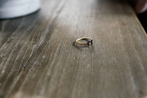 Black Diamond Initial Ring