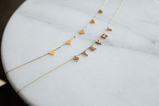 5 Heart with Diamond Bezel Necklace