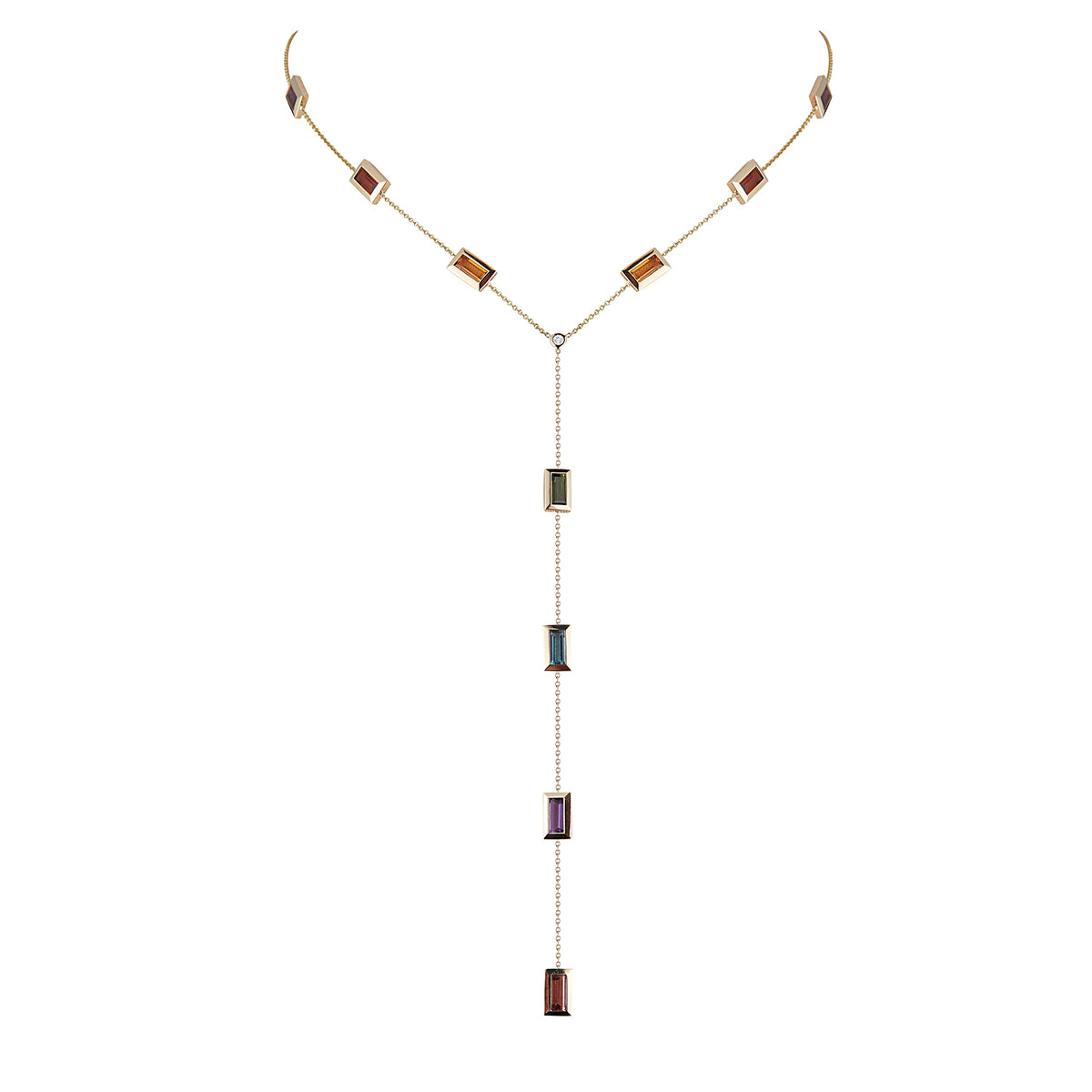 Rainbow Baguette Lariat