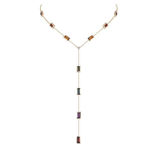 Rainbow Baguette Lariat