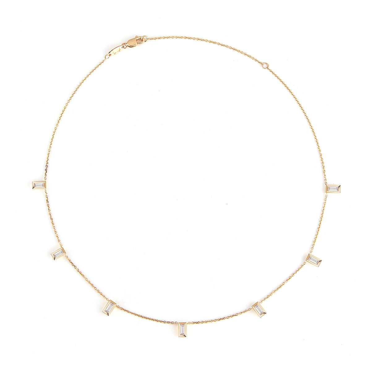 Diamond Baguette Dangle Necklace