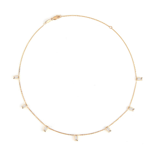 Diamond Baguette Dangle Necklace
