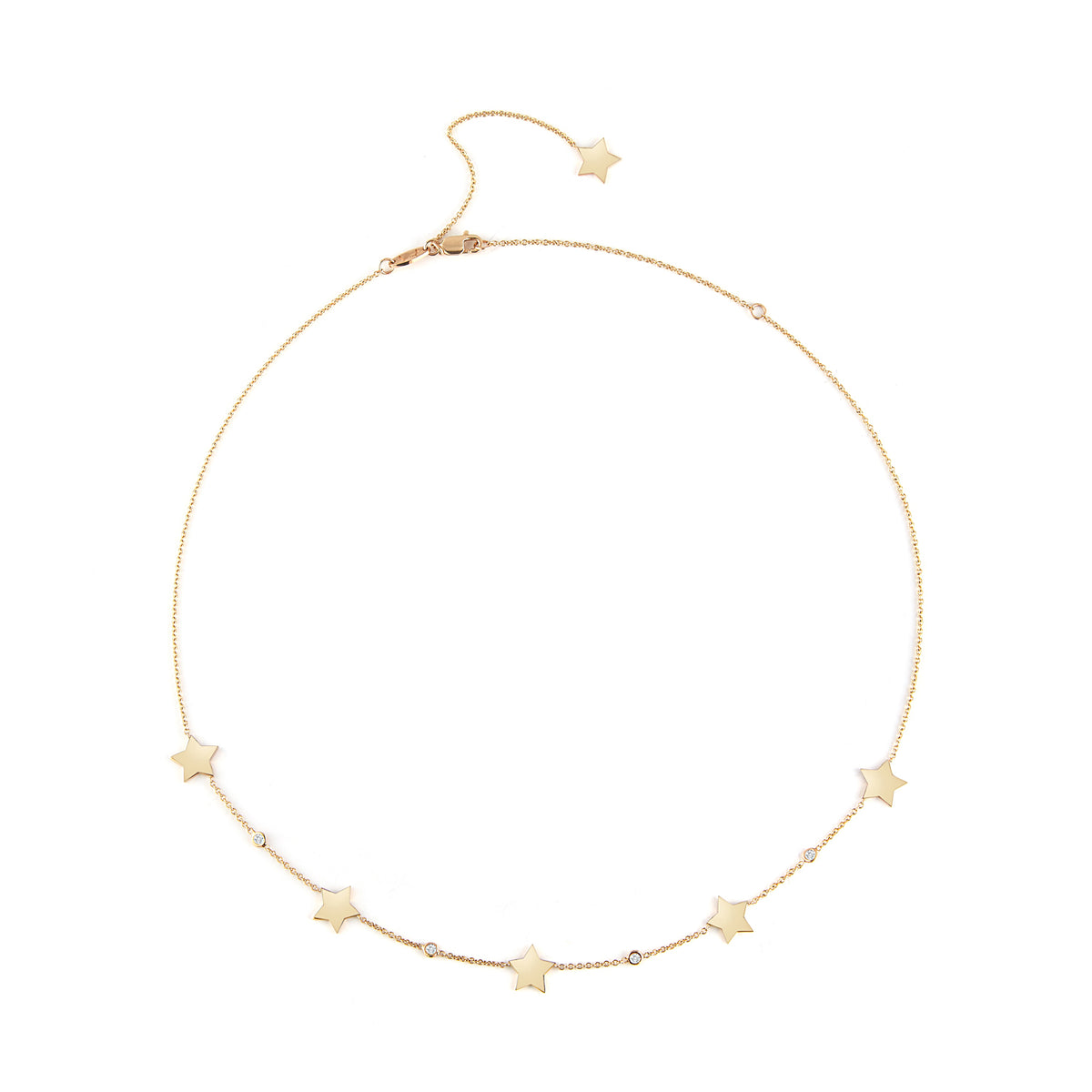 5 Star with Diamond Bezel Necklace
