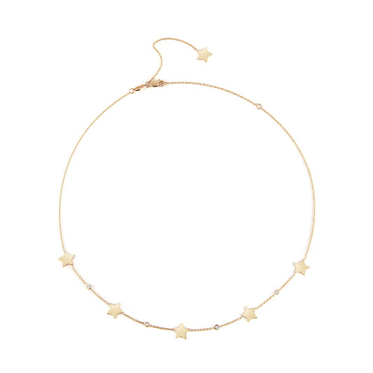 5 Star with Diamond Bezel Necklace