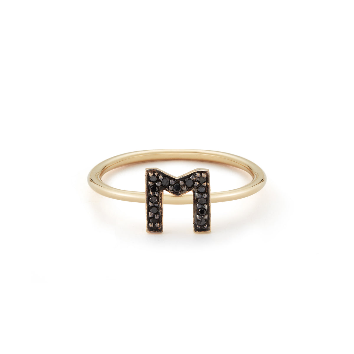 Black Diamond Initial Ring