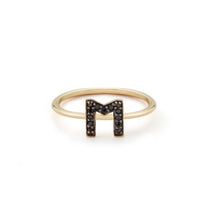 Black Diamond Initial Ring