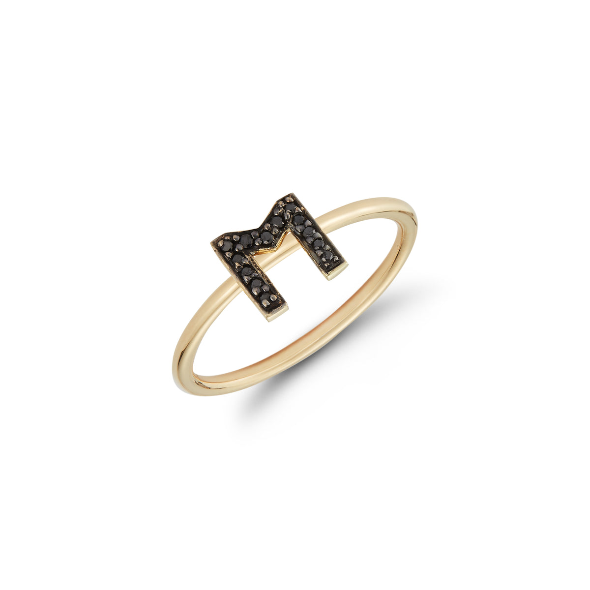 Black Diamond Initial Ring