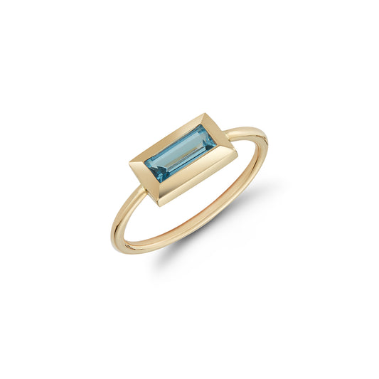 Large Baguette Ring – Sky Blue Topaz